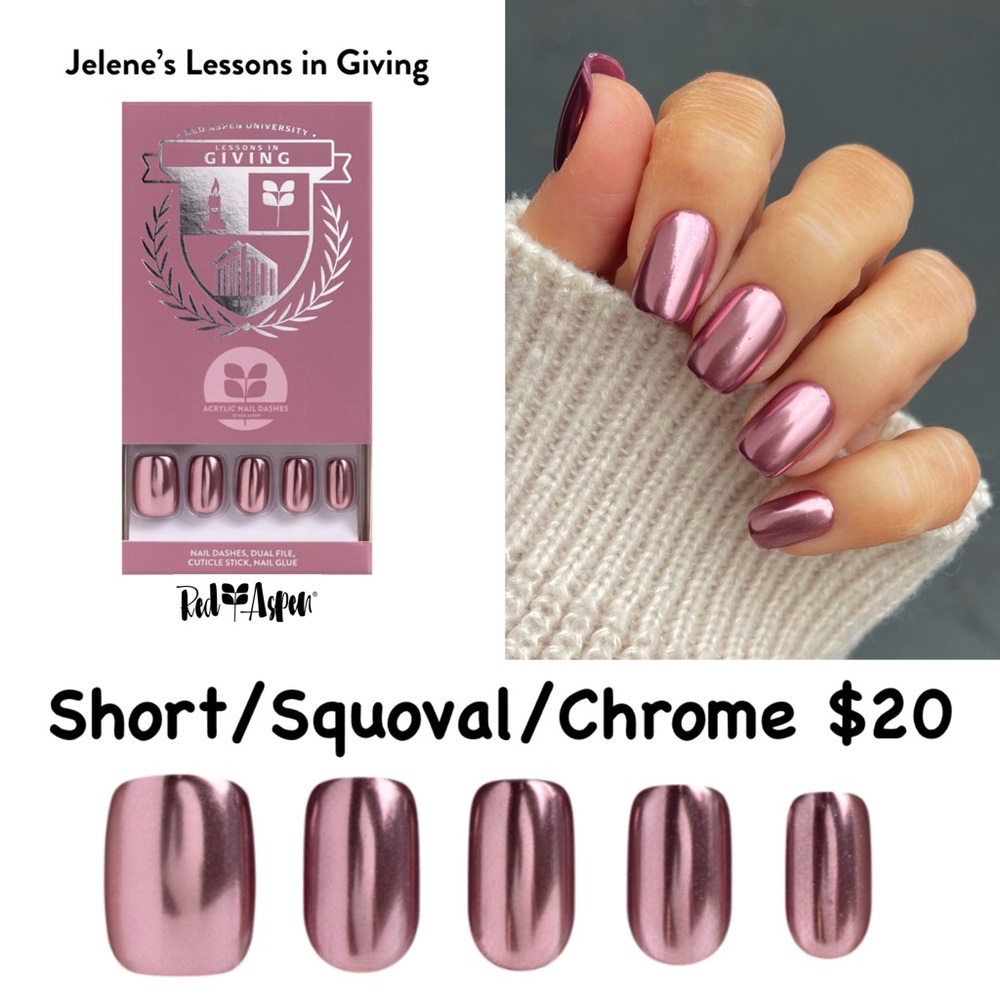Red Aspen Metallic Pink Press-On Nails